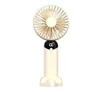 1 unidad Blanco roto Ventilador-Portatil-Mano-USB-Pequeño-Mini-Recargable-Silencioso-Portable-Fan-Ventoinha Bateria de Mesa Escritorio Personal Viaje Secretaria,Sirve como soporte para el móvil