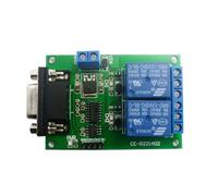 1 unidad DC 12 V, 2 canales, DB9 hembra/macho, RS232, UART, placa de interruptor de control remoto, módulo de relé de puerto serie(DB9 Male Interface)