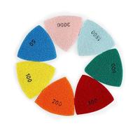 1 unidad de 7 almohadillas de pulido en seco de diamante triangular de 90 mm for granito, mármol, hormigón, piedra, lijado y accesorios de herramientas de pulido.(7PCS SET)