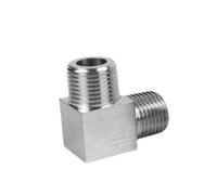 1 unidad de alta presión, 1/8 ", 1/4", 3/8 ", 1/2", 3/4 ", 1", ángulo de codo macho hembra, acoplador de 90 grados, accesorio de tubería de acero inoxidable 304, Gas y agua(Male To Male,1/2")