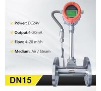 1 unidad de caudalímetro de vórtice LUGB for líquidos, salida RS485 de 4-20 mA, sensor de alta temperatura(DN15)