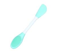 1 unidad de cepillo de mascarilla Facial de doble cabeza de silicona, exfoliante Facial, limpiador for eliminación de espinillas, cepillos, película de barro(Green White)