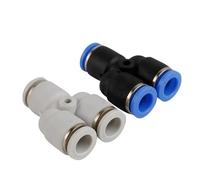 1 unidad de conector en Y roscado for tubo/tubería neumática de plástico serie PY. Ideal for maquinaria de construcción, agricultura y restaurantes.(PW 12-10)