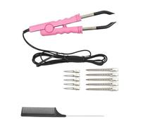1 Unidad De Extensiones Cabello Con Conector Hierro Térmico, Fusión 10 Uds., Pinzas For El, Cuentas Queratina 50g, 50 ., Protectores Escudo Un Solo Orificio Ahorro Tiempo Eficiente(Pink)