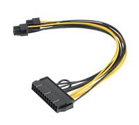 1 unidad de fuente de alimentación para PC ATX de 24 pines hembra a PCI-E dual de 6 pines