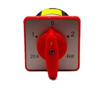 1 unidad de interruptor selector rotativo de leva de 3 posiciones, 380 V CA, 20 A, 4 kW, 12 terminales.
