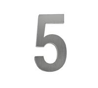 1 Unidad De Número Casa, Señales Digitales Autoadhesivas Acero Inoxidable for Exteriores, Placa Dirección Puerta, Buzón Residencial Hotel(5-Silver,9 cm)