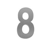 1 Unidad De Número Casa, Señales Digitales Autoadhesivas Acero Inoxidable for Exteriores, Placa Dirección Puerta, Buzón Residencial Hotel(8-Silver,9 cm)