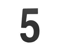 1 Unidad De Número Casa, Señales Digitales Autoadhesivas Acero Inoxidable for Exteriores, Placa Dirección Puerta, Buzón Residencial Hotel(5-Black,9 cm)