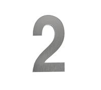 1 Unidad De Número Casa, Señales Digitales Autoadhesivas Acero Inoxidable for Exteriores, Placa Dirección Puerta, Buzón Residencial Hotel(2-Silver,5 cm)