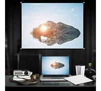 1 Unidad de Pantalla de Proyección de Cortina de Proyector Blanca Plegable Portátil sin Arrugas Accesorios 4:3 (72 Pulgadas)