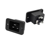 1 unidad de toma de corriente alterna IEC320 C14 de 3 pines con LED rojo, fusible de 250 V y 10 A, conector macho/hembra de entrada, montaje en zócalo de 2 pines, interruptor basculante.(AC-10)