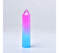 1 Unidad De Varita De Punto De Cristal De Cuarzo Transparente Aura De Doble Color De Cristal Natural, Piedra Curativa De Meditación, Decoración Del Hogar, Pirámide, Regalo,aura De Cuarzo,70-80 Mm