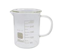 1 unidad de Vaso medidor de vidrio de borosilicato de alta calidad para laboratorio con asa, taza de medición de escala (300 ml)