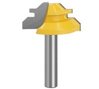 1 unidad de vástago 1/4 ", 6MM, 8MM, bloqueo 45 grados, broca for ranuradora inglete, fresa, herramienta carpintería for herramientas madera(8x38.1mm)