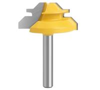 1 unidad de vástago 1/4 ", 6MM, 8MM, bloqueo 45 grados, broca for ranuradora inglete, fresa, herramienta carpintería for herramientas madera(6x34.9mm)