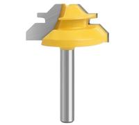 1 unidad de vástago 1/4 ", 6MM, 8MM, bloqueo 45 grados, broca for ranuradora inglete, fresa, herramienta carpintería for herramientas madera(6.35x34.9mm)