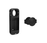 1 Unidad Funda Protectora de Silicona con Tapa de Lente para Insta360 X4 Cámara de acción Tapa Protectora del Objetivo del Cuerpo Antideslizante Anti-Rayaduras Anti-Caída Cubierta Accesorios (Negro)