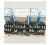 1 unidad HH64P AC 110V 220V DC 12V 24V 14PIN 10A bobina de relé potencia contacto plateado 4PDT con Base enchufe(AC220V)