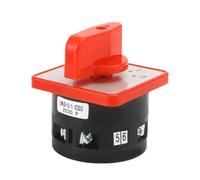 1 unidad LW6D-5/C303.1 5A 4 posiciones 2-0-1-3 Panel rojo 6 tornillos de terminal Interruptor de leva universal rotativo de transferencia eléctrica