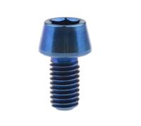 1 unidad M5 M6*10/12/15/20/25/30 Tornillo de cabeza hexagonal de titanio con llave interna Perno de cabeza cónica para fijación manillar tija de sillín para bicicleta (azul, M6 x 15)