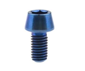 1 unidad M5 M6*10/12/15/20/25/30 Tornillo de cabeza hexagonal de titanio con llave interna Perno de cabeza cónica para fijación manillar tija de sillín para bicicleta (azul, M6 x 15)