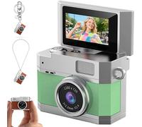 1 unidad Mini cámara llavero, mini cámara digital, lente gran angular, luz de flash LED, fotos nostálgicas, gran idea de regalo, verde