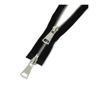 1 unidad, n.° 5, cremallera metálica bidireccional de 60-150 cm, cremallera de repuesto, adecuada para proyectos de costura de chaquetas, abrigos y chaquetas de plumas.,80 cm