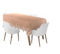 1 Unidad - Rollo Mantel de Navidad de 120 x 500 cm Color blanco y oro rosa. Estampado de Copo de Nieve. Rollo Papel Navidad, Mesa Navidad, Decoración Navidad, Mesa Decoración Navidad.