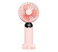 1 unidad Rosa Ventilador-Portatil-Mano-USB-Pequeño-Mini-Recargable-Silencioso-Portable-Fan-Portátil-Ventoinha Bateria de Mesa Escritorio Personal Viaje Secretaria,Sirve como soporte para el móvil