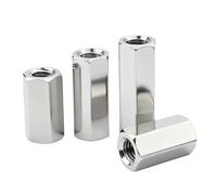 1 Unidades Tuerca Acopladora Hexagonal de Acero Inoxidable 304, M20-2.5 x 60mm/2.36pulg Rosca Completa, Para Maquinaria, Construcción, Marina, Industrial y Proyectos DIY Domésticos