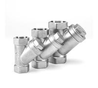 1 unids 1/4" 3/8" 1/2" 3/4" 1" 2" BSPT rosca hembra Y-tipo válvula filtro bomba de agua aceite gas válvula filtro adecuado para tuberías domésticas (1/2 pulgada)