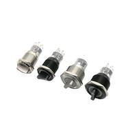 1 UNIDS 19 MM autoreinicio instantáneo autobloqueo fijo impermeable DPDT perilla selectora de metal interruptor giratorio 2 3 posiciones con luz LED(White,SILVER_3 POSITION_220V)