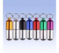 1 Unids 4 capas de Píldoras para Viajes Al Aire Libre Delicada Caja de Medicina Impermeable de Aluminio Cápsula de Cápsulas de Drogas Llavero, al azar