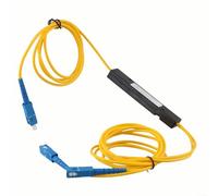 1 unids divisor de fibra óptica tipo coleta 1/2 con conector macho a LC hembra 9/125um para división y distribución de señal de red de fibra óptica