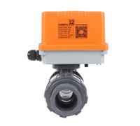 1 unids DN15 DN20 DN25 UPVC 2 vías válvula de bola eléctrica doble unión AC220V AC24V DC24V válvula de bola de plástico UPVC para tratamiento de agua (DN15,MEA220)