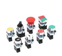 1 unids Interruptor de botón Serie XB2 22 mm Auto-reset Cabeza de seta Parada de emergencia Presione Perilla giratoria Llave de arranque Control de potencia (Flat-Blue-Arrow)