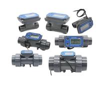 1 unids medidor de flujo digital contador 'agua riego de tierras agrícolas gran flujo sensor electrónico de tubo de alcantarillado contador de líquido (ZJPVC-BT01-DN25Orange(Battery model))