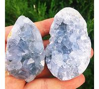 1 unids Natural Blue Crystal Cavez Cuarzo Celestite Cristal Espécimen Espécimen Espécimen Curación Cueva de cristal azul-130g - 160g_PC 1