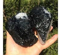 1 unids Natural Negro Turmalina Cristal de piedras preciosas de piedras preciosas Coleccionistas de roca áspera Espécimen de minerales Piedra de curación Decoración del hogar-500g - 540g_PC 1