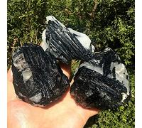 1 unids Natural Negro Turmalina Cristal de piedras preciosas de piedras preciosas Coleccionistas de roca áspera Espécimen de minerales Piedra de curación Decoración del hogar-270g - 300g_PC 1