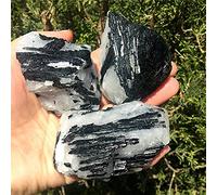 1 unids Natural Negro Turmalina Cristal de piedras preciosas de piedras preciosas Coleccionistas de roca áspera Espécimen de minerales Piedra de curación Decoración del hogar-100g - 120g_PC 1