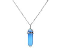 1 UNIDS Ojo de Tigre Natural Cristal de Cuarzo Ópalo Copo de Nieve Piedra Forma de Bala Collar de Cadenas de Acero Inoxidable-ópalo