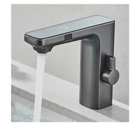 1 UNIDS Pantalla de Temperatura Inteligente Grifo de Lavabo con Función de Sensor Pantalla Digital LCD Grifo de Fregadero Mezclador Caliente y Frío Grúa de Baño(Gun Grey-Sensor)