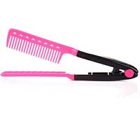 1 unids peinado multifuncional peine de pelo recto estilo peine en forma de V diseño cuidado del cabello peine rosaPráctica y estética