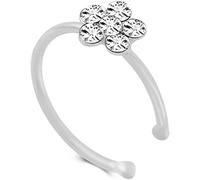 1 unids Pequeña Flor Transparente Rhinestone Cristal Anillo Nariz Stud Hoop-Sparkly Cristal Anillo Nariz Faux Piercing Joyería, Color Plata Convenient Handled