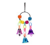 1 unids simple campana cadena loro juguete pájaro juguete perlado color aleatorio puente colgante cadena animal pájaro loro masticar juguete columpio