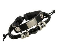 1 unids Tela de la cuenta de cuero de vaca Vintage Punk pulsera de la aleación de la pulsera para las mujeres hombres niño niña accesorios joyería ajustable portátil y útil Practical Treatment