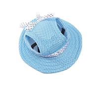 1 unids transpirable mascota malla sombrero del sol con Bowknot decoración perro visera tapa con orejas agujeros para actividades al aire libre azul ejecución exquisitaÚtil