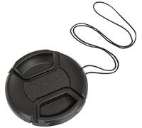 1 unids Universal Center Pinch Snap-on Front Lens Cap 37mm 40.5mm 43mm 46mm 49mm 52mm 58mm 62mm 67mm 72mm 77mm 82mm para Canon Nikon Sony Pentax Olympus Fuji Cámara con cuerda (62mm)